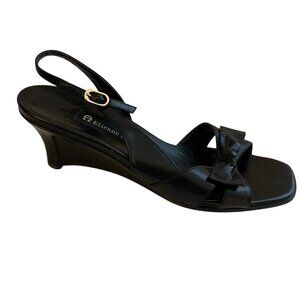 Etienne Aigner Black Wedge Sandals Size 7M